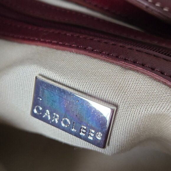 NWT CAROLEE DEEP RED LEATHER TOTE BAG SIZE LARGE - Picture 13 of 16